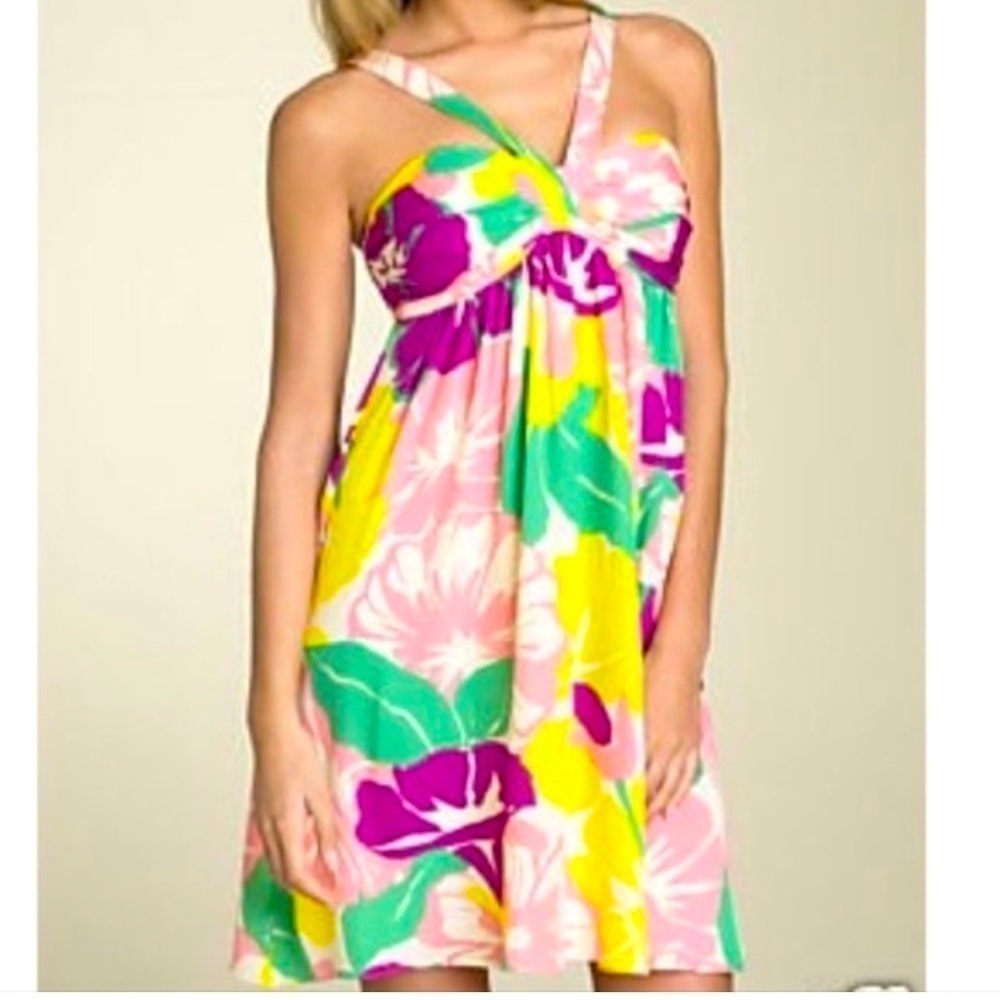 SHOSHANNA floral tropical halter dress